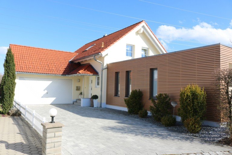 Einfahrt Pforzen - Pforzen Einfamilienhaus Kaufen + Einziehen: Einfamilienhaus, Doppelgarage, Wintergarten + Einbauk�che + Einbauten + M�bel.