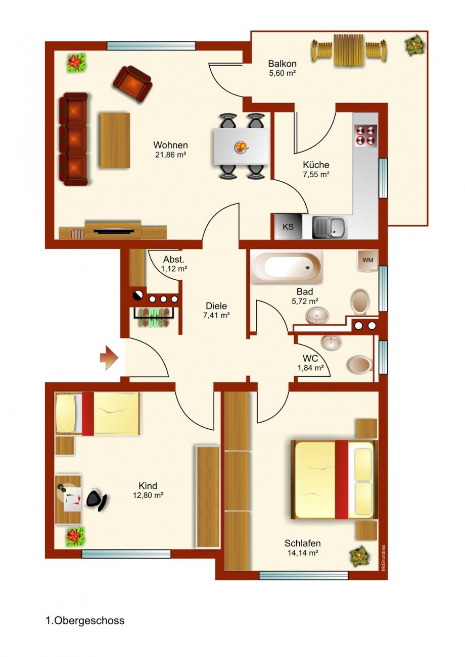 Grundriss Etagenwohnung Marktoberdorf
