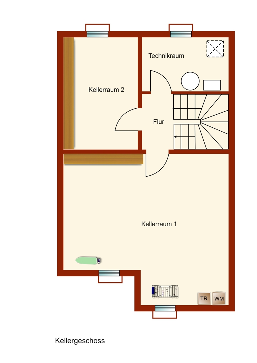 Kellergeschoss Doppelhaush�lfte Kaufbeuren