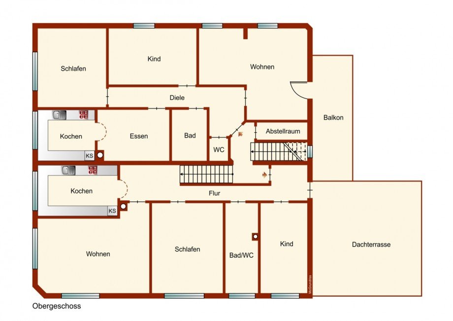 1. Obergeschoss Mehrfamilienhaus Rieden