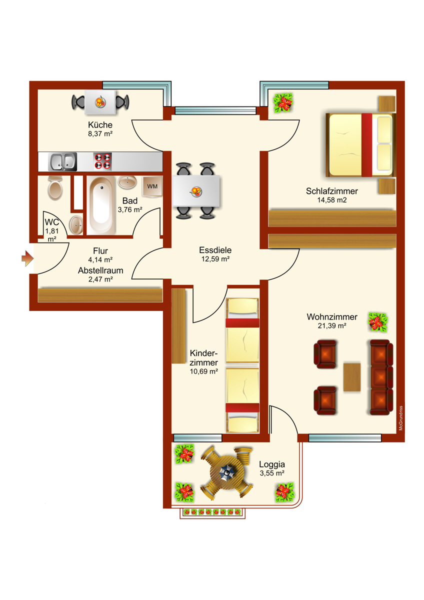 Grundriss Etagenwohnung Kaufbeuren