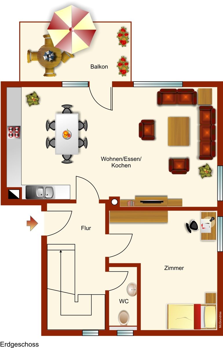 Grundriss 1.OG Maisonettewohnung Kaufbeuren