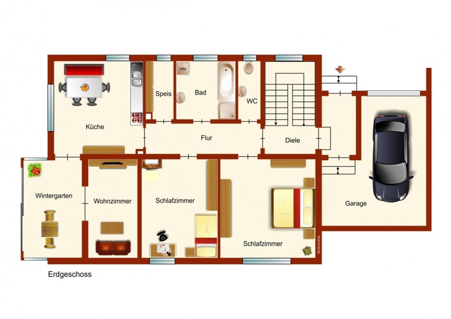 Erdgeschoss Zweifamilienhaus Osterzell