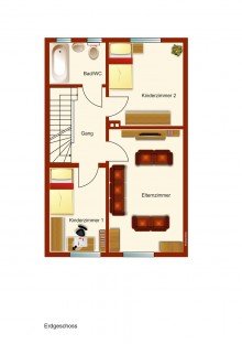 1. Obergeschoss Reihenmittelhaus mit PKW-Stellplatz in Zentrumsn�he.