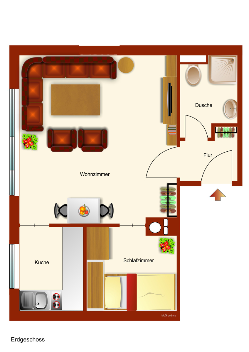 Grundriss Erdgeschosswohnung Kempten
