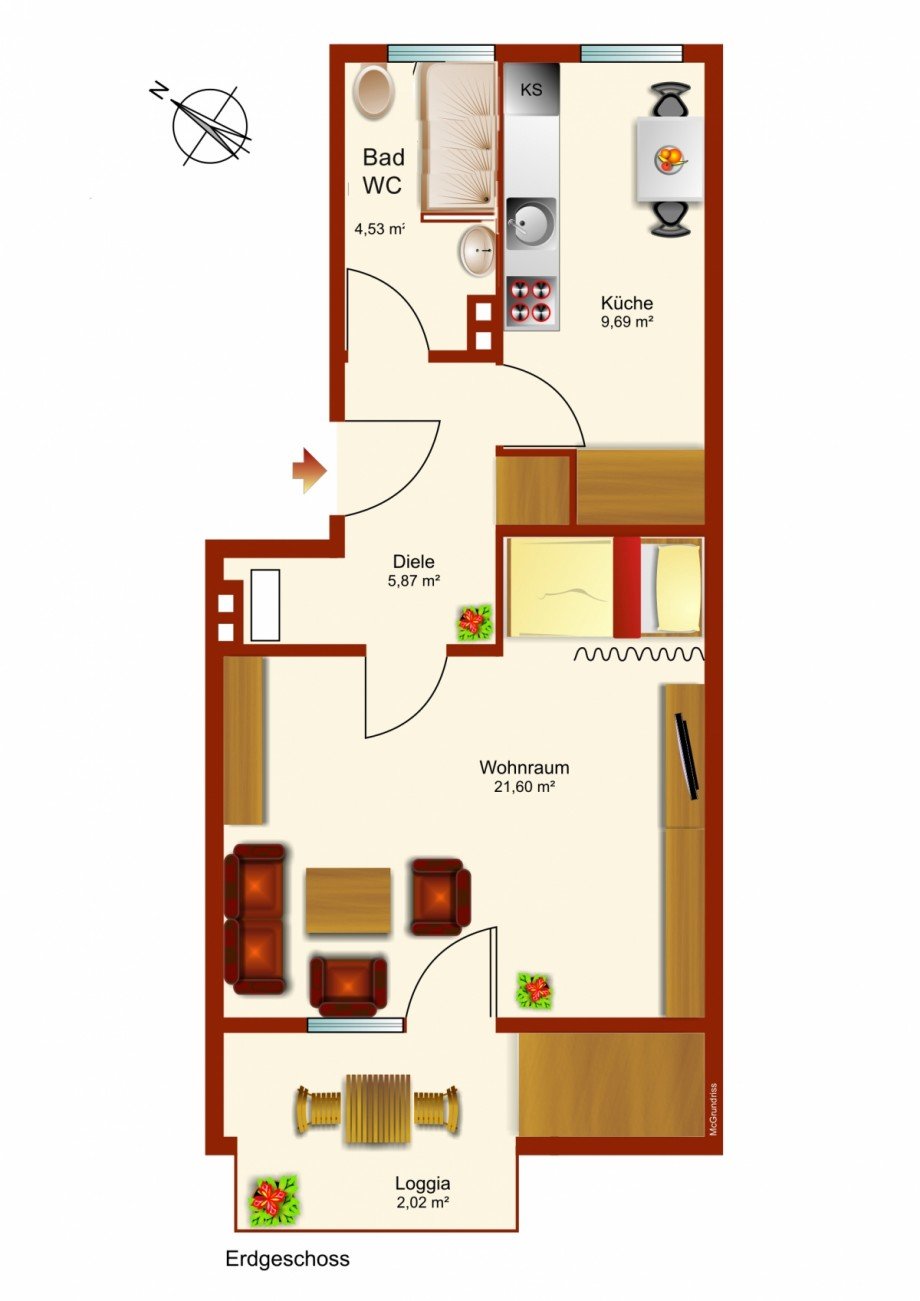 Grundriss Erdgeschosswohnung Kaufbeuren