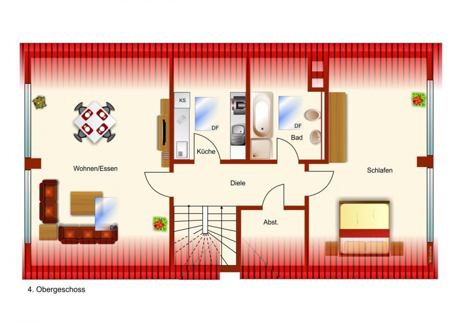 Grundriss Dachgeschosswohnung Kaufbeuren