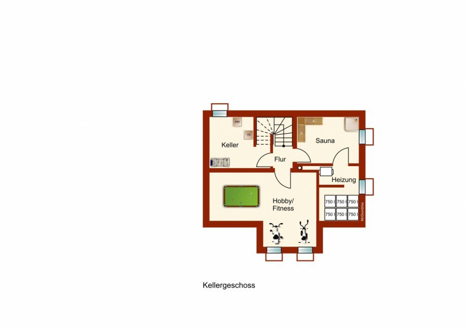 Kellergeschoss Einfamilienhaus Pforzen