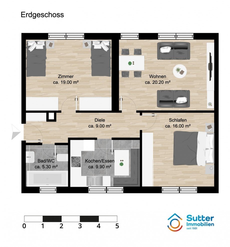 Grundriss Erdgeschosswohnung Kaufbeuren