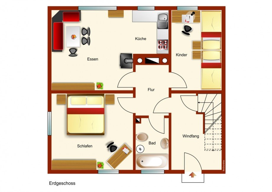 Grundriss Etagenwohnung Rieden