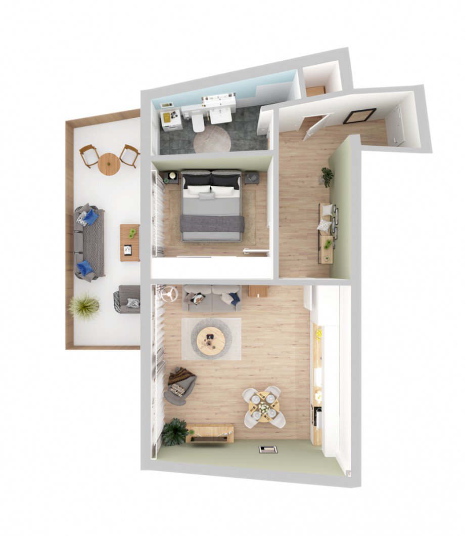 Grundriss Dachgeschosswohnung Aitrang