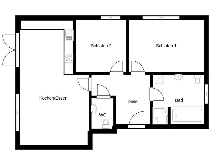 Grundriss Erdgeschosswohnung Aitrang