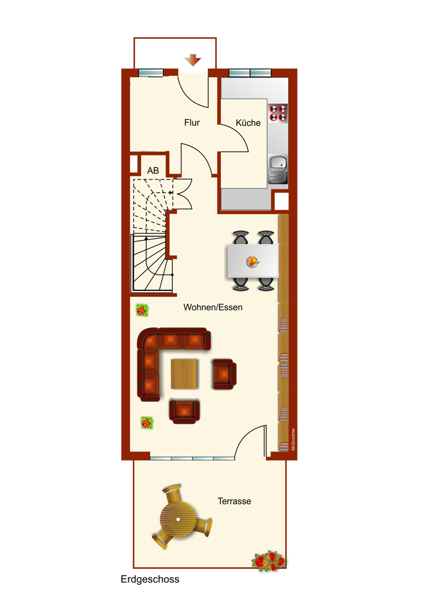Erdgeschoss Maisonettewohnung M�nchen