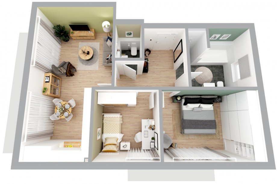 Grundriss Erdgeschosswohnung Aitrang