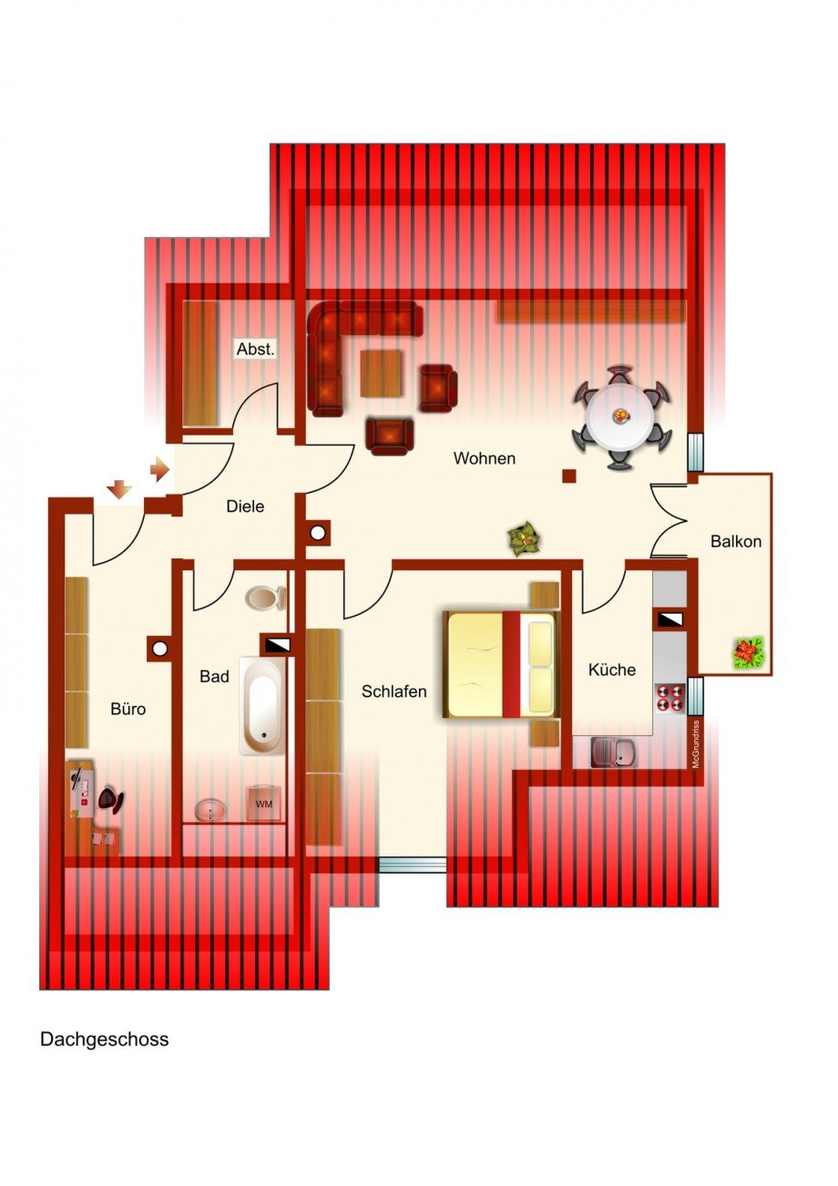 Grundriss Dachgeschosswohnung Kaufbeuren