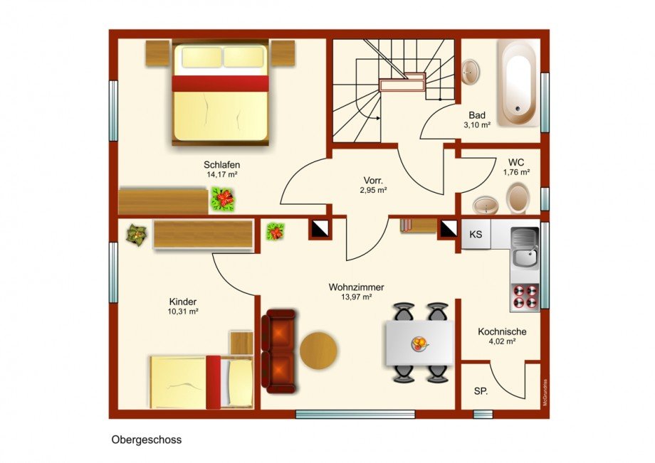 Obergeschoss Doppelhaush�lfte Kaufbeuren