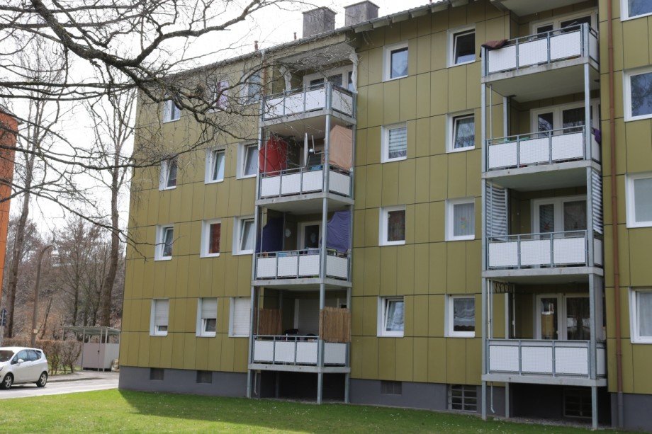 Blick auf den Balkon Etagenwohnung Kaufbeuren