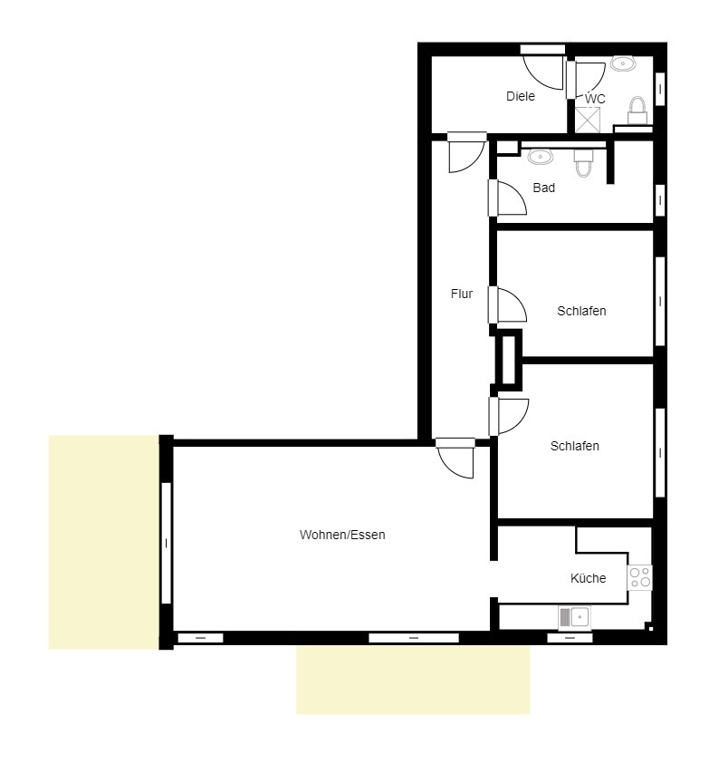 Grundriss Erdgeschosswohnung Aitrang