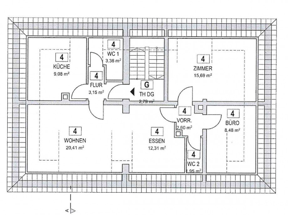 Grundriss Dachgeschosswohnung Kaufbeuren