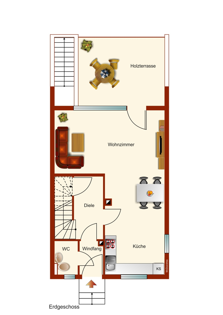 Erdgeschoss Reiheneckhaus Kaufbeuren