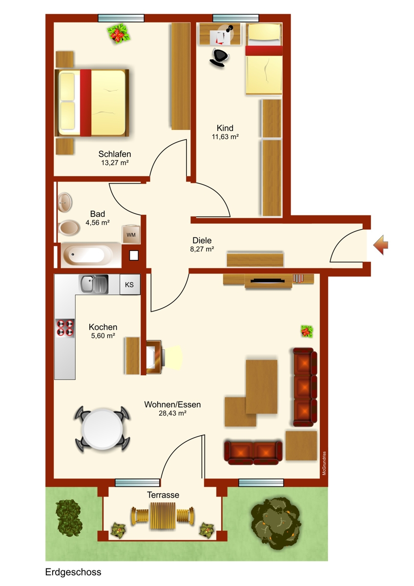 Grundriss Etagenwohnung Mindelheim