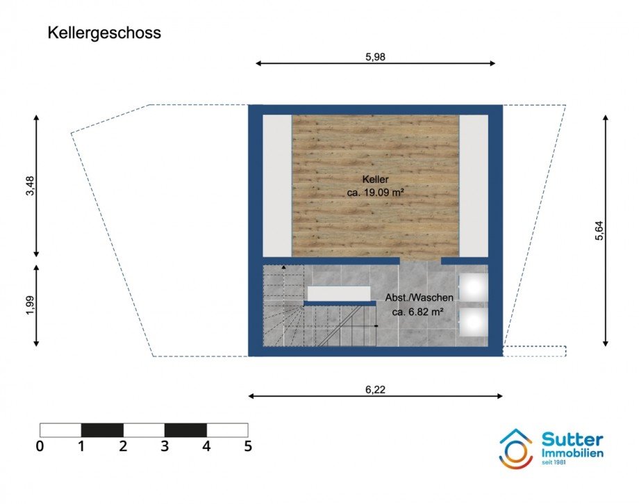Kellergeschoss Reihenmittelhaus Kaufbeuren