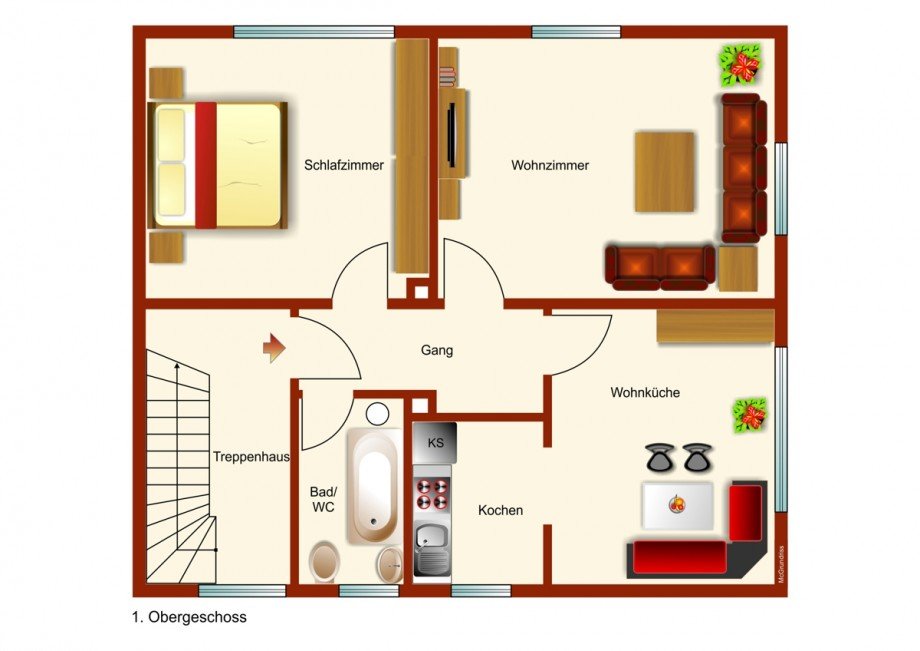 Grundriss Etagenwohnung St�ttwang