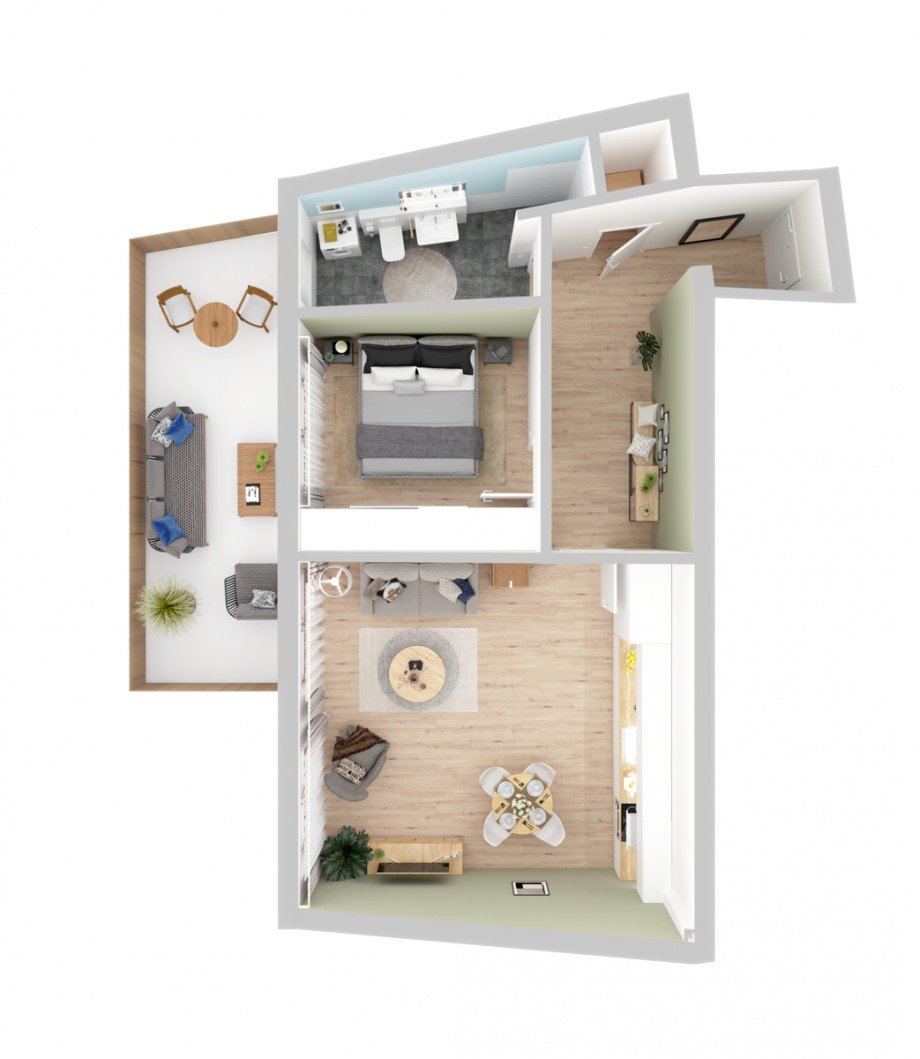 Grundriss Dachgeschosswohnung Aitrang