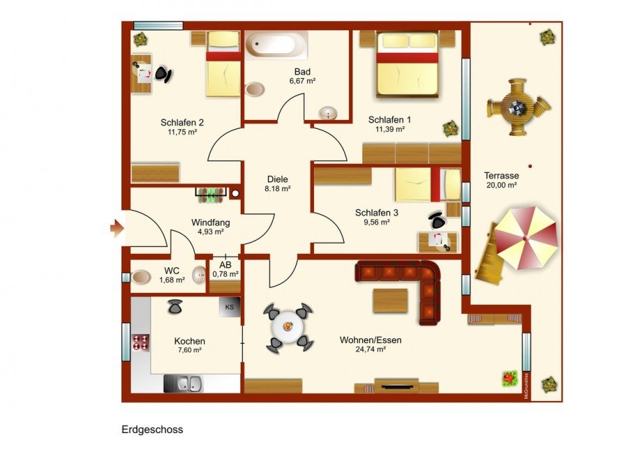 Grundriss Erdgeschosswohnung Kaufbeuren