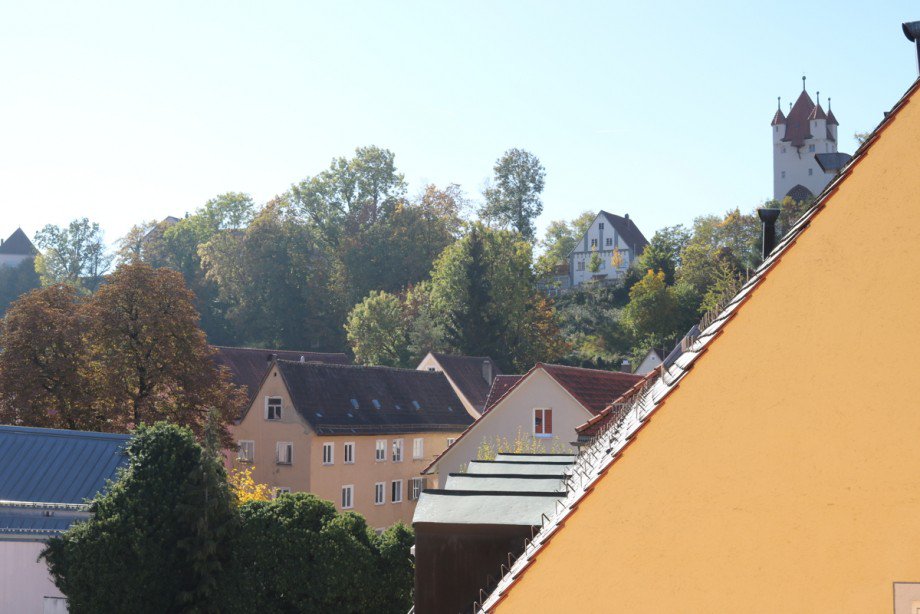 Blick F�nfknopfturm Dachgeschosswohnung Kaufbeuren