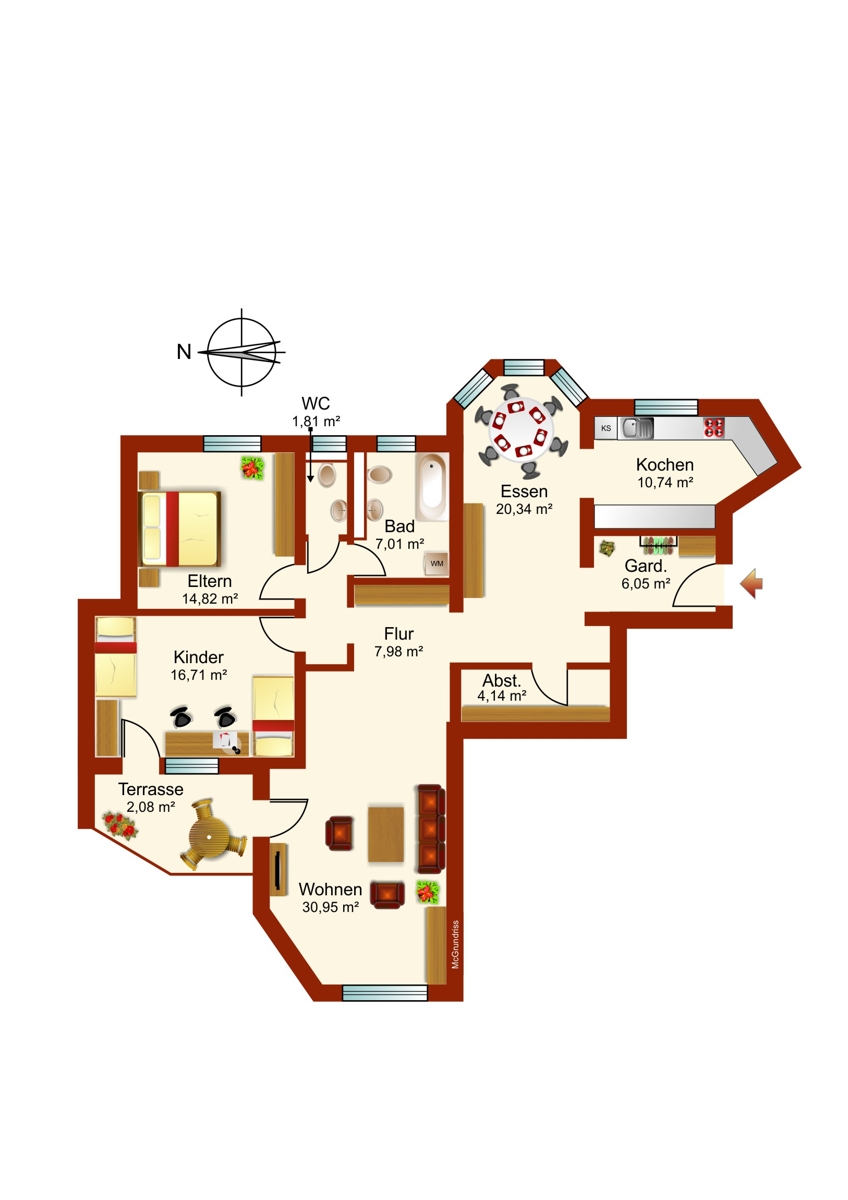 Grundriss Erdgeschosswohnung Kaufbeuren