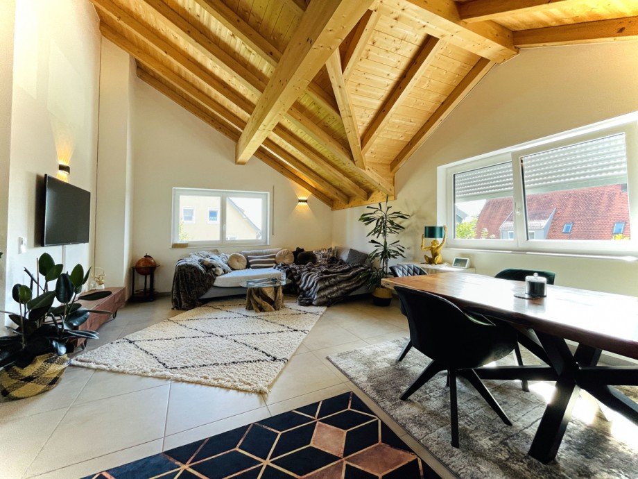 Wohnzimmer Dachgeschosswohnung Kaufbeuren
