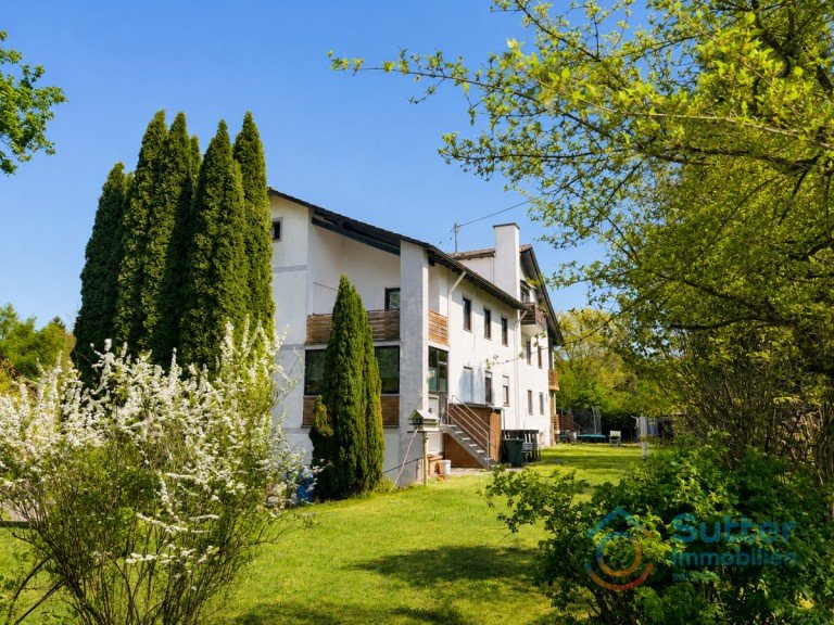 Gartenansicht Irsee - Irsee Dorf Etagenwohnung 4-Zimmer-Wohnung mit Garage und Westbalkon