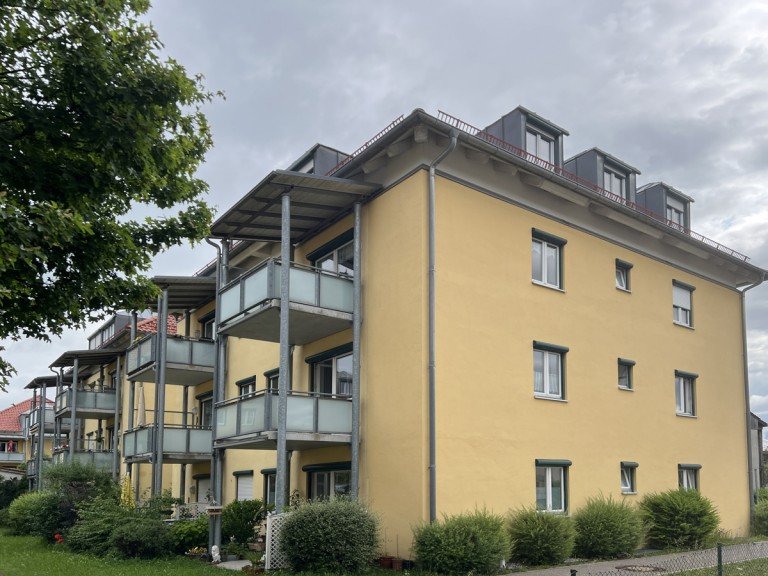 Ansicht Marktoberdorf - Marktoberdorf Etagenwohnung Altersgerecht, behindertengerecht - Betreutes Wohnen m�glich - 2 Zimmer-Wohnung mit Westbalkon.