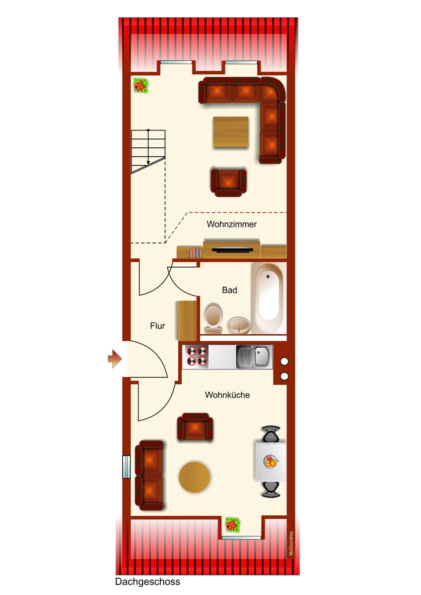 untere Ebene Etagenwohnung Kaufbeuren