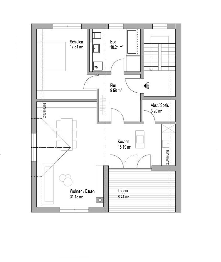 Grundriss Dachgeschoss Dachgeschosswohnung Kaufbeuren