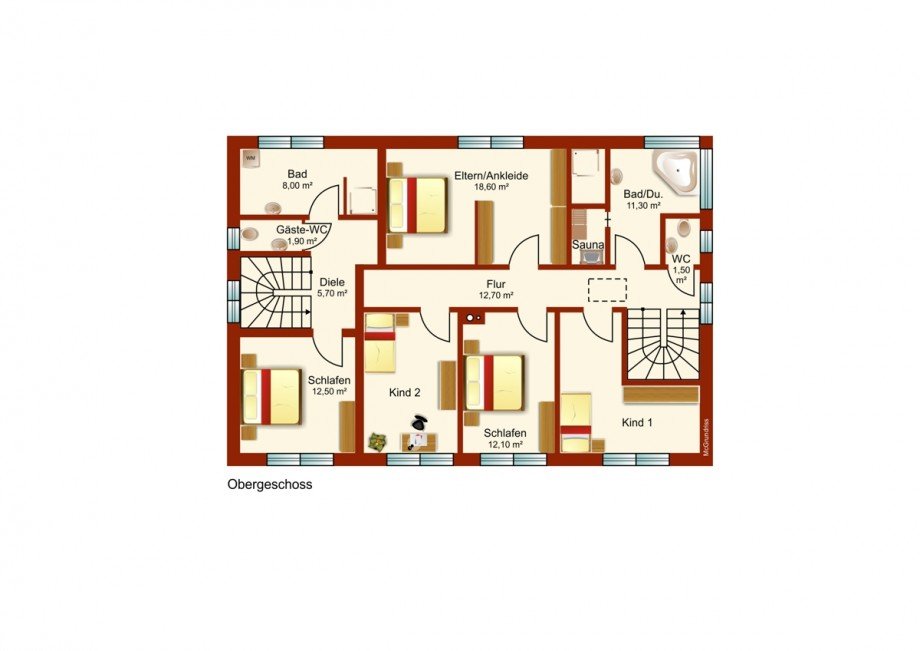 Obergeschoss Zweifamilienhaus St�tten am Auerberg