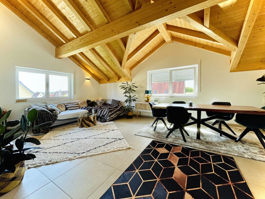 Wohnzimmer Dachgeschosswohnung Kaufbeuren