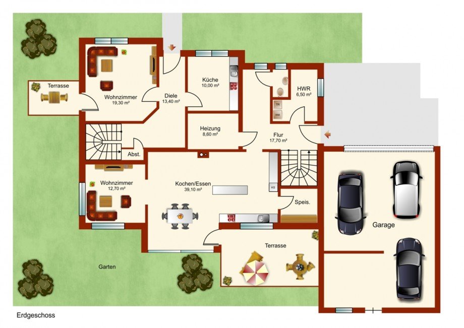 Erdgeschoss Zweifamilienhaus St�tten am Auerberg
