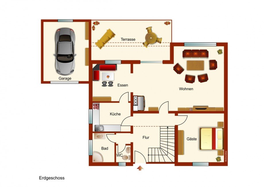 Erdgeschoss Doppelhaush�lfte Kaltental