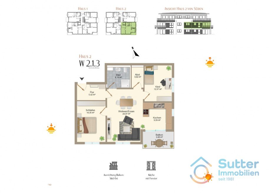 Grundriss Erdgeschosswohnung Zellerberg