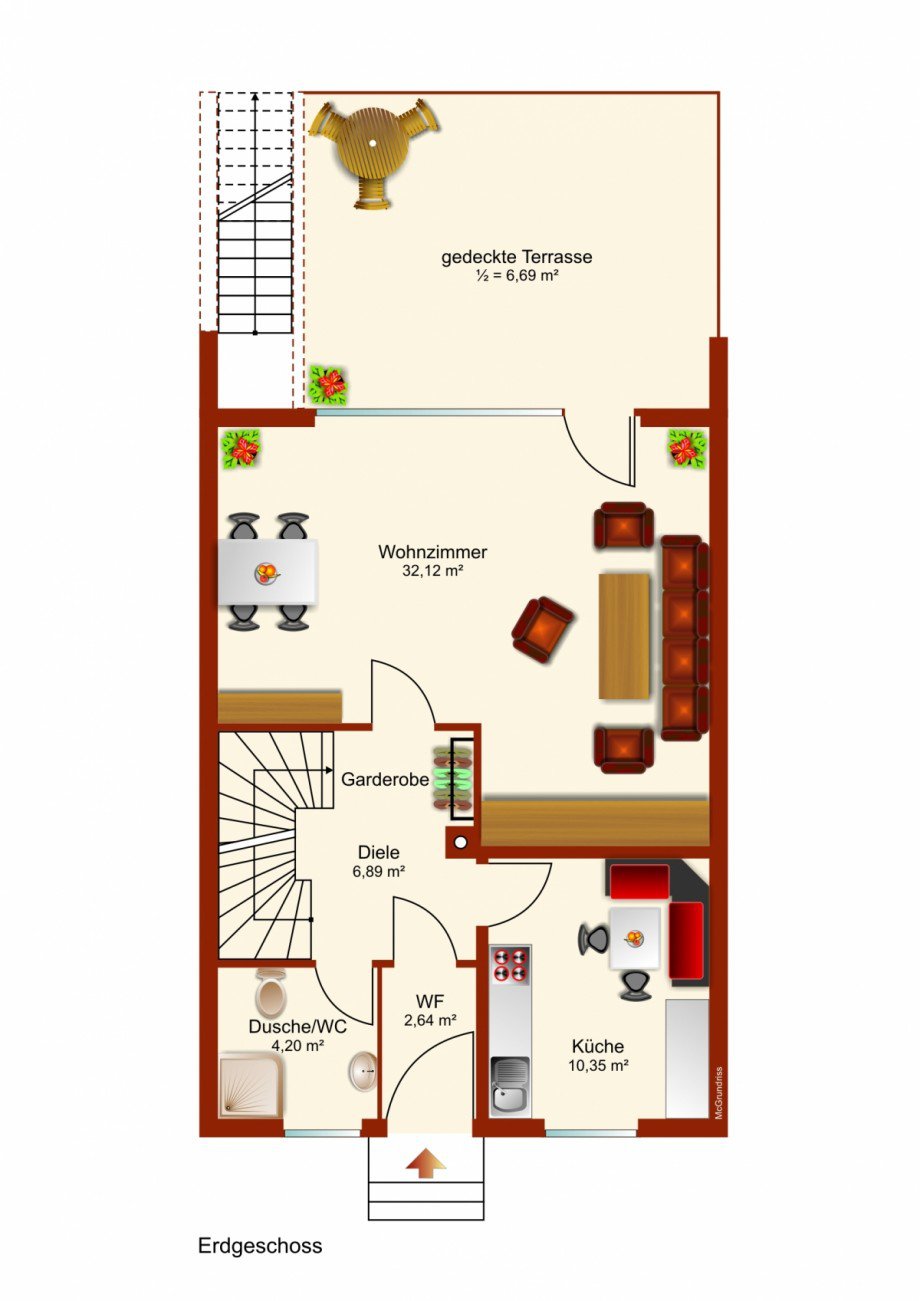 Erdgeschoss Reihenmittelhaus Mauerstetten