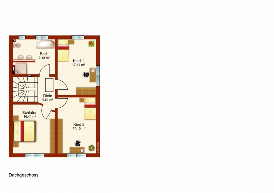 Dachgeschoss Doppelhaush�lfte Rieden