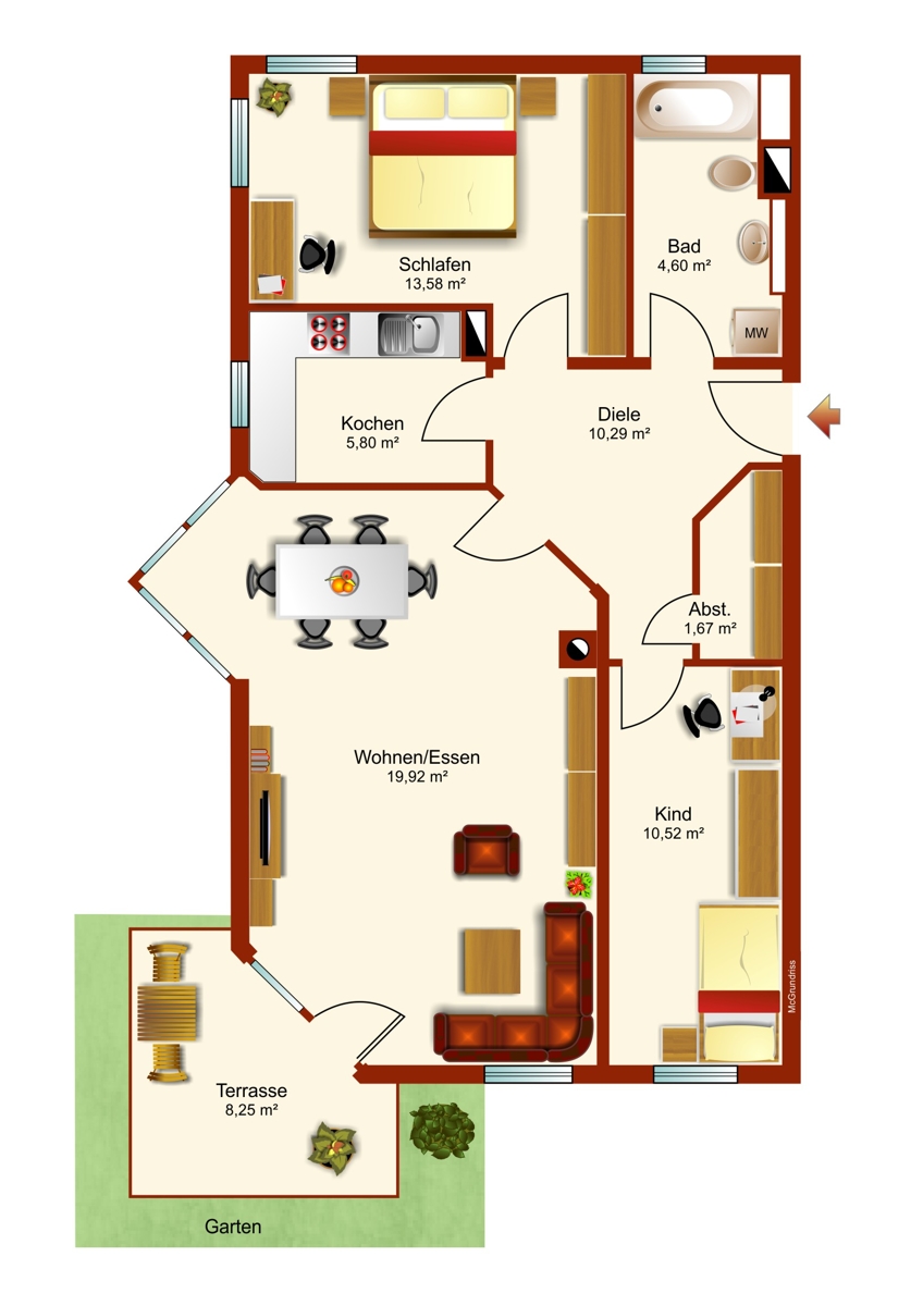 Grundriss Erdgeschosswohnung Kaufbeuren