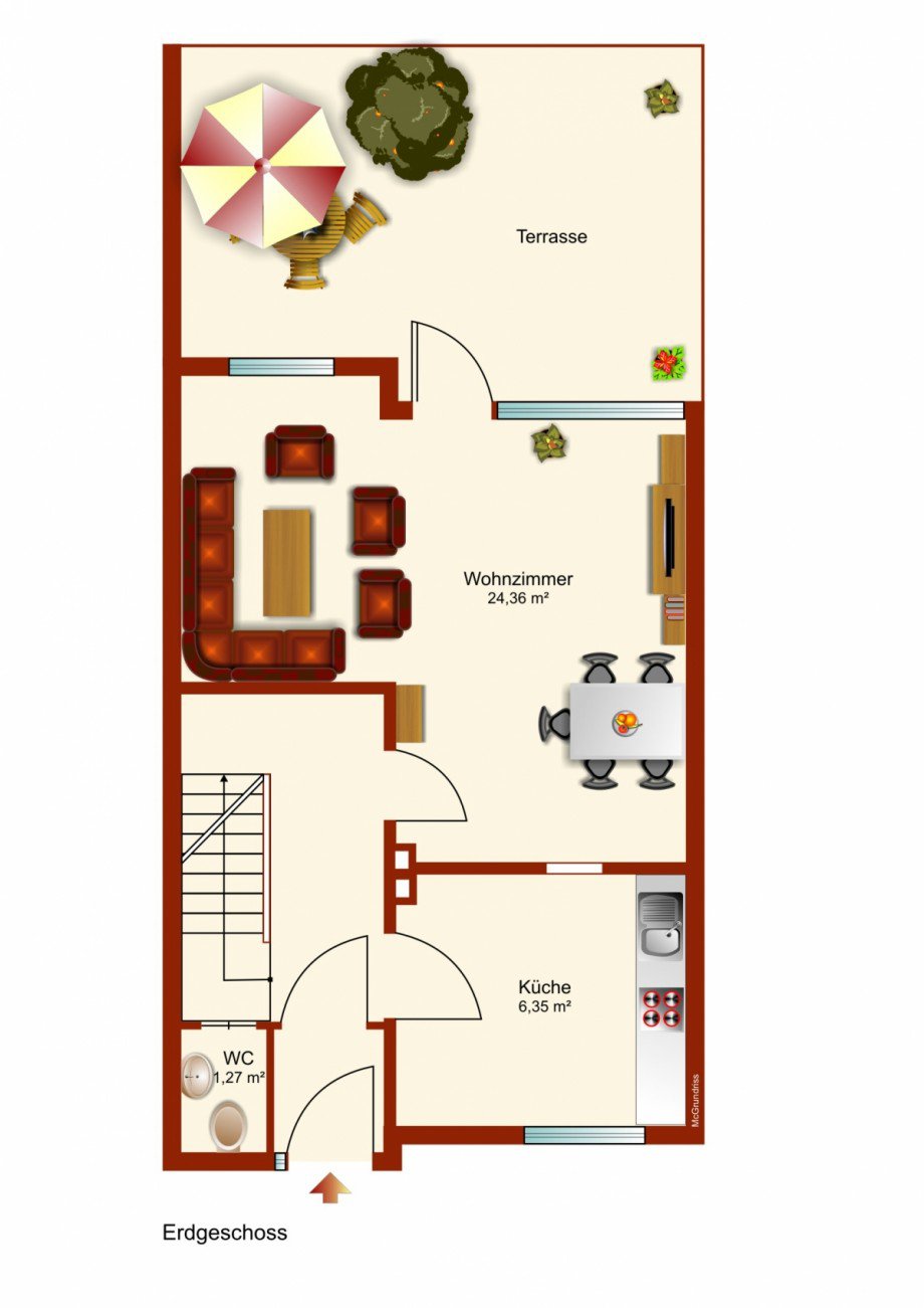 Erdgeschoss Reihenmittelhaus Kaufbeuren