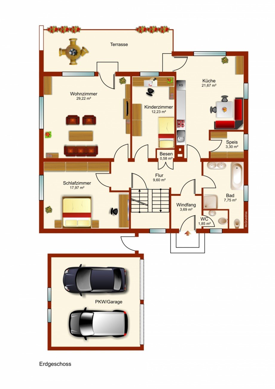 Erdgeschoss Einfamilienhaus St�ttwang
