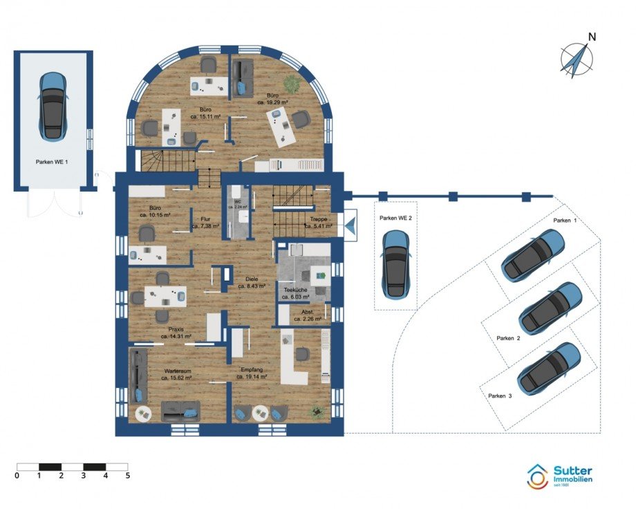 Grundriss B�ro / Praxis Kaufbeuren