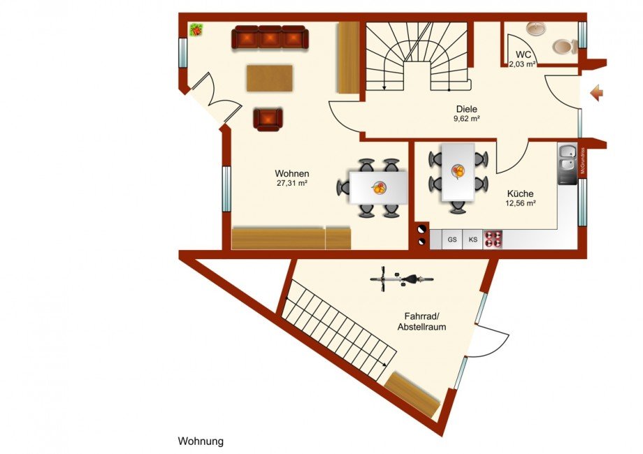 Erdgeschoss Reiheneckhaus Kaufbeuren