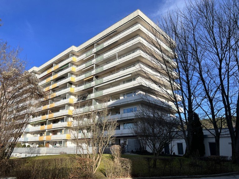 S�dwestansicht Kaufbeuren - Haken Etagenwohnung Provisionsfrei f�r den K�ufer - Bergblick - Schwimmbad im Haus - 4 Zimmer-Eigentumswohnung