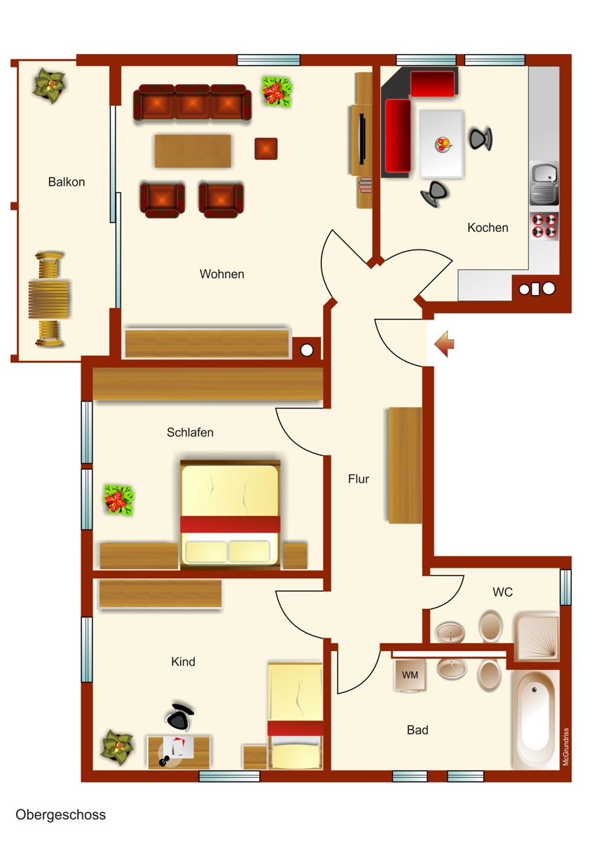 Grundriss Etagenwohnung Biessenhofen